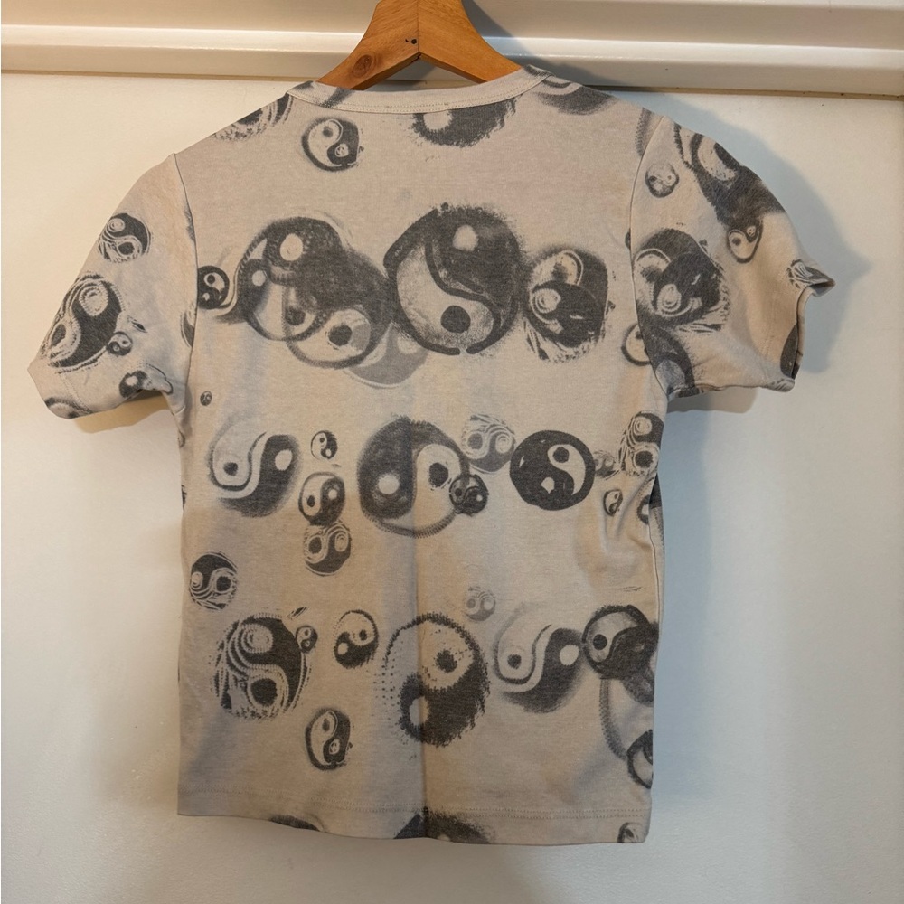 Anthropologie Neutral Yin Yang Print Short Sleeve Tee - Picture 5 of 5